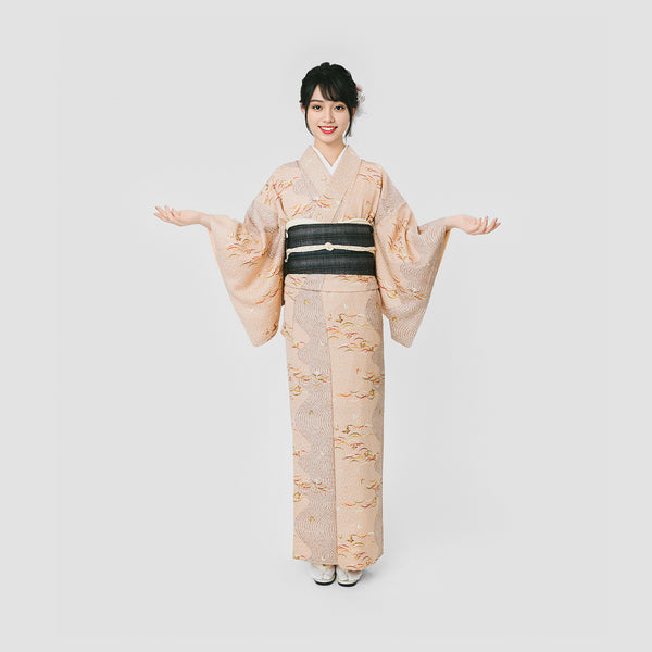 "Rakuraku Kimono" Lace Komon Rental